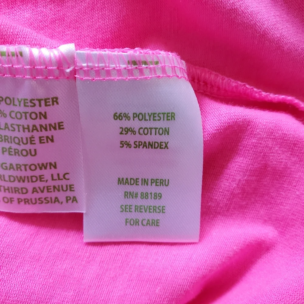 Lilly Pulitzer Bright Pink Blouse with Puff Sleeves.  Size Small